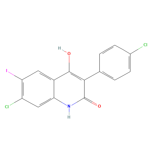 7-chloro-3-(4-chlorophenyl)-4-hydroxy-6-iodo-1H-quinolin-2-one (CAS: 1398343-65-1) - Related Chemical Product
