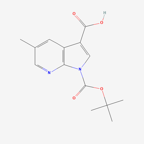 5-methyl-1-[(2-methylpropan-2-yl)oxycarbonyl]pyrrolo[2,3-b]pyridine-3-carboxylic acid (CAS: 1198097-92-5) - Chemical Structure and Molecular Formula 