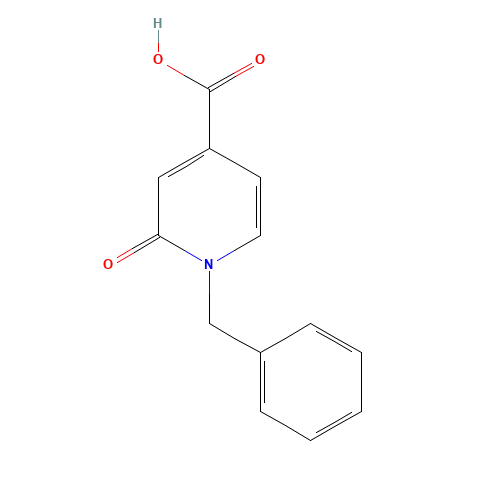1-benzyl-2-oxopyridine-4-carboxylic acid (CAS: 63987-74-6) - Chemical Structure and Molecular Formula 