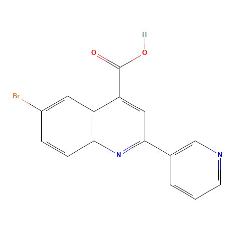 6-bromo-2-pyridin-3-ylquinoline-4-carboxylic acid (CAS: 5109-99-9) - Chemical Structure and Molecular Formula 