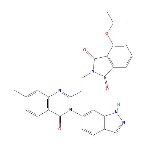 2-[2-[3-(1H-indazol-6-yl)-7-methyl-4-oxoquinazolin-2-yl]ethyl]-4-propan-2-yloxyisoindole-1,3-dione (CAS: 1256450-66-4) - Related Chemical Product