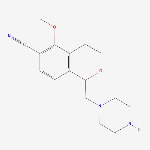 5-methoxy-1-(piperazin-1-ylmethyl)-3,4-dihydro-1H-isochromene-6-carbonitrile (CAS: 1255209-23-4) - Related Chemical Product