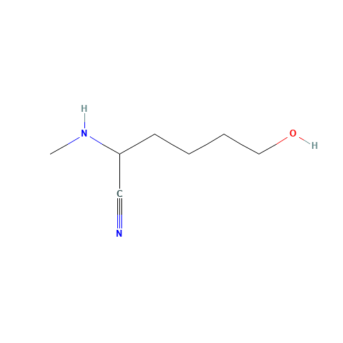 6-hydroxy-2-(methylamino)hexanenitrile (CAS: 724445-93-6) - Chemical Structure and Molecular Formula 
