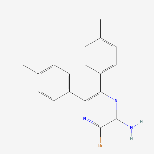 3-bromo-5,6-bis(4-methylphenyl)pyrazin-2-amine (CAS: 1447770-30-0) - Chemical Structure and Molecular Formula 