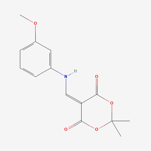 5-[(3-methoxyanilino)methylidene]-2,2-dimethyl-1,3-dioxane-4,6-dione (CAS: 213699-52-6) - Chemical Structure and Molecular Formula 