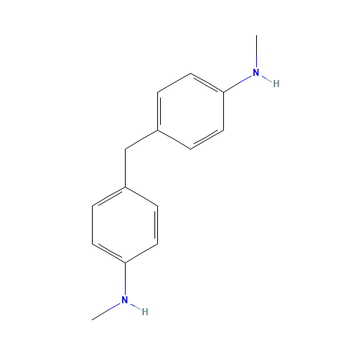 N-methyl-4-[[4-(methylamino)phenyl]methyl]aniline (CAS: 1807-55-2) - Chemical Structure and Molecular Formula 