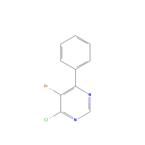 5-bromo-4-chloro-6-phenylpyrimidine (CAS: 3438-56-0) - Chemical Structure and Molecular Formula 