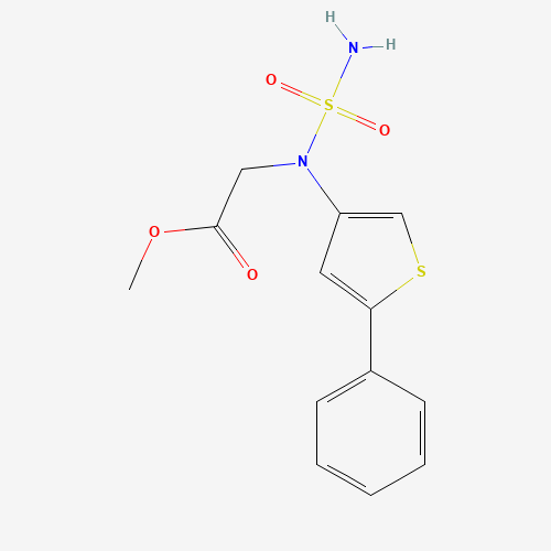 methyl 2-[(5-phenylthiophen-3-yl)-sulfamoylamino]acetate (CAS: 1000409-39-1) - Chemical Structure and Molecular Formula 