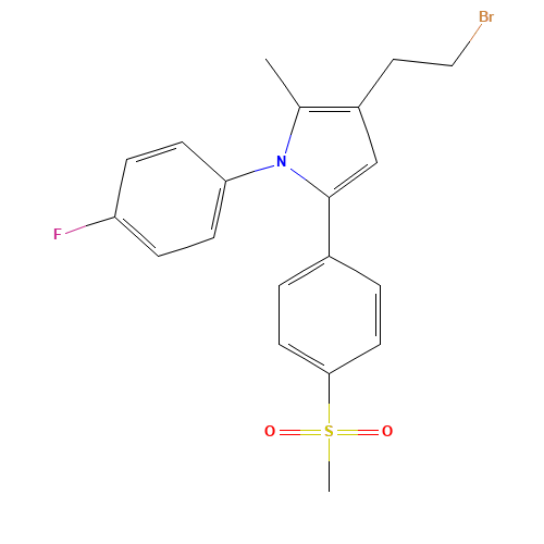3-(2-bromoethyl)-1-(4-fluorophenyl)-2-methyl-5-(4-methylsulfonylphenyl)pyrrole (CAS: 1005451-99-9) - Related Chemical Product