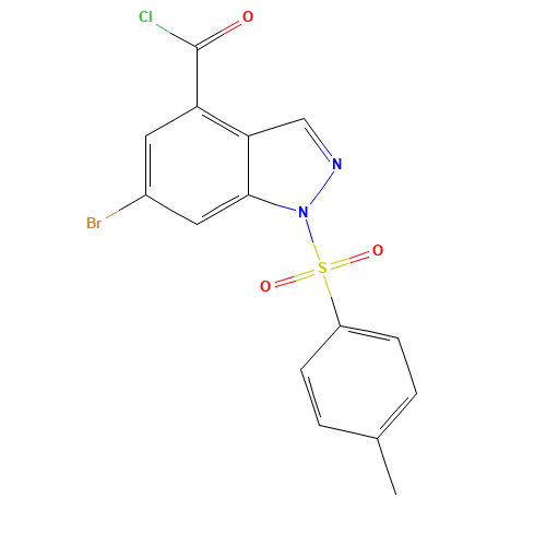 6-bromo-1-(4-methylphenyl)sulfonylindazole-4-carbonyl chloride (CAS: 1245466-11-8) - Related Chemical Product