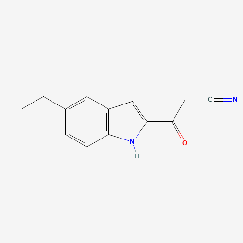 3-(5-ethyl-1H-indol-2-yl)-3-oxopropanenitrile (CAS: 1265234-64-7) - Chemical Structure and Molecular Formula 