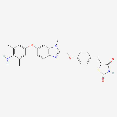 5-[[4-[[6-(4-amino-3,5-dimethylphenoxy)-1-methylbenzimidazol-2-yl]methoxy]phenyl]methyl]-1,3-thiazolidine-2,4-dione (CAS: 223132-37-4) - Related Chemical Product