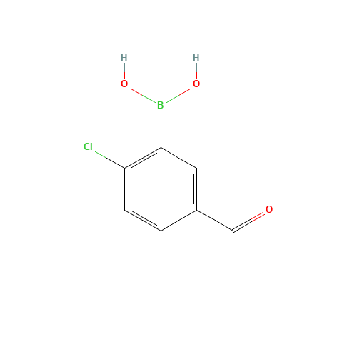 (5-acetyl-2-chlorophenyl)boronic acid (CAS: 1022922-17-3) - Chemical Structure and Molecular Formula 