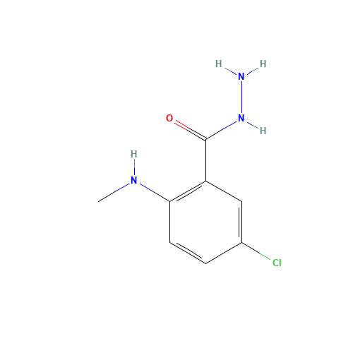 5-chloro-2-(methylamino)benzohydrazide (CAS: 59908-49-5) - Chemical Structure and Molecular Formula 