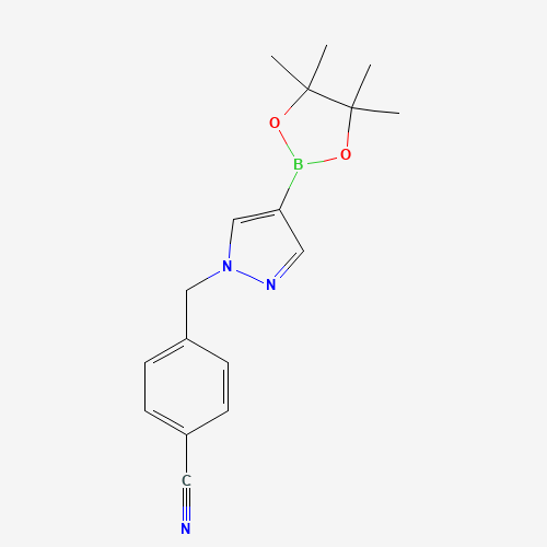 4-[[4-(4,4,5,5-tetramethyl-1,3,2-dioxaborolan-2-yl)pyrazol-1-yl]methyl]benzonitrile (CAS: 1205683-41-5) - Related Chemical Product