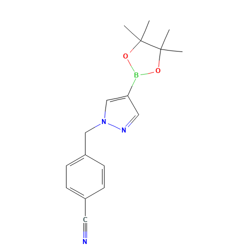 4-[[4-(4,4,5,5-tetramethyl-1,3,2-dioxaborolan-2-yl)pyrazol-1-yl]methyl]benzonitrile (CAS: 1205683-41-5) - Related Chemical Product