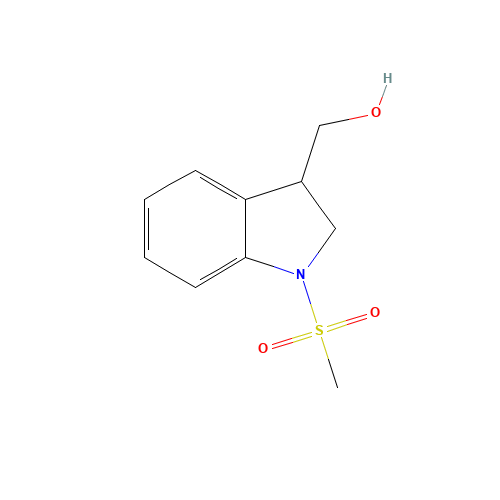 (1-methylsulfonyl-2,3-dihydroindol-3-yl)methanol (CAS: 958669-14-2) - Chemical Structure and Molecular Formula 