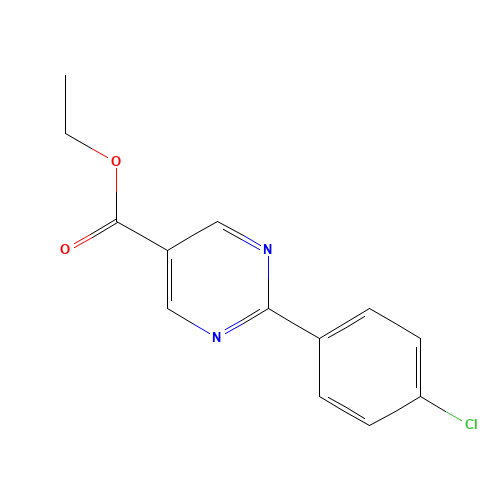 ethyl 2-(4-chlorophenyl)pyrimidine-5-carboxylate (CAS: 304693-58-1) - Chemical Structure and Molecular Formula 