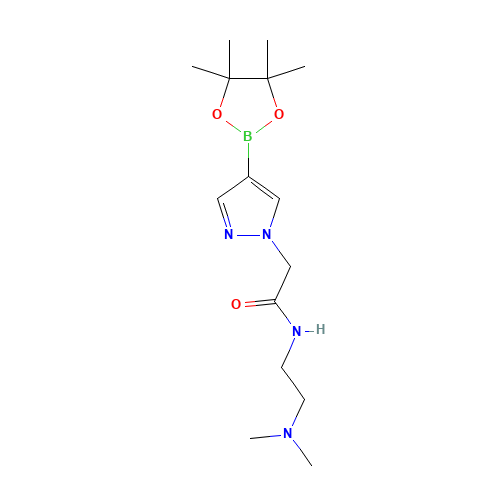 N-[2-(dimethylamino)ethyl]-2-[4-(4,4,5,5-tetramethyl-1,3,2-dioxaborolan-2-yl)pyrazol-1-yl]acetamide (CAS: 1201790-41-1) - Chemical Structure and Molecular Formula 