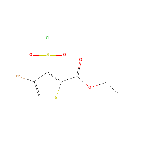 ethyl 4-bromo-3-chlorosulfonylthiophene-2-carboxylate (CAS: 1231420-61-3) - Chemical Structure and Molecular Formula 