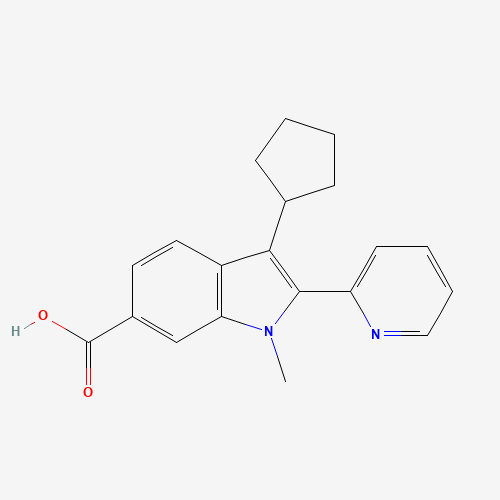 3-cyclopentyl-1-methyl-2-pyridin-2-ylindole-6-carboxylic acid (CAS: 494799-85-8) - Related Chemical Product