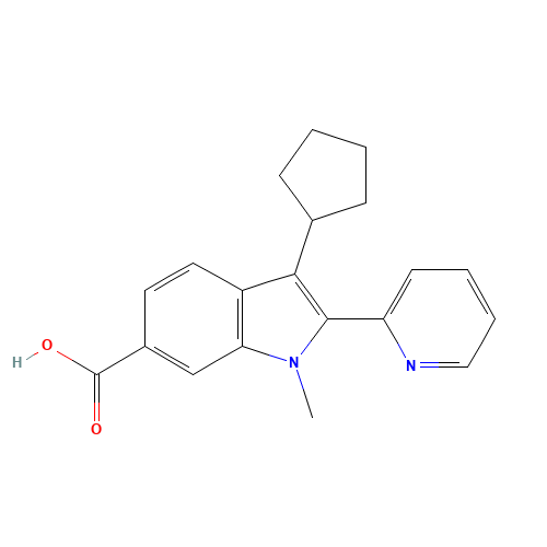 3-cyclopentyl-1-methyl-2-pyridin-2-ylindole-6-carboxylic acid (CAS: 494799-85-8) - Related Chemical Product