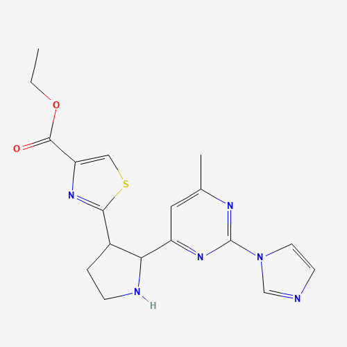 ethyl 2-[2-(2-imidazol-1-yl-6-methylpyrimidin-4-yl)pyrrolidin-3-yl]-1,3-thiazole-4-carboxylate (CAS: 888314-80-5) - Related Chemical Product