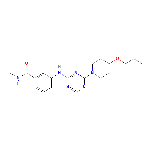 N-methyl-3-[[4-(4-propoxypiperidin-1-yl)-1,3,5-triazin-2-yl]amino]benzamide (CAS: 1332300-42-1) - Related Chemical Product