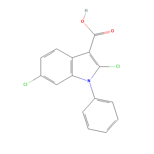 2,6-dichloro-1-phenylindole-3-carboxylic acid (CAS: 1174929-20-4) - Chemical Structure and Molecular Formula 