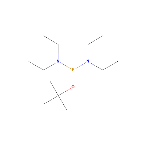 N-[diethylamino-[(2-methylpropan-2-yl)oxy]phosphanyl]-N-ethylethanamine (CAS: 118818-64-7) - Chemical Structure and Molecular Formula 