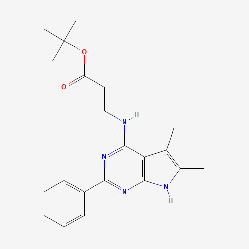 tert-butyl 3-[(5,6-dimethyl-2-phenyl-7H-pyrrolo[2,3-d]pyrimidin-4-yl)amino]propanoate (CAS: 251946-14-2) - Related Chemical Product