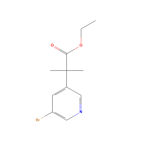 ethyl 2-(5-bromopyridin-3-yl)-2-methylpropanoate (CAS: 1404367-21-0) - Chemical Structure and Molecular Formula 
