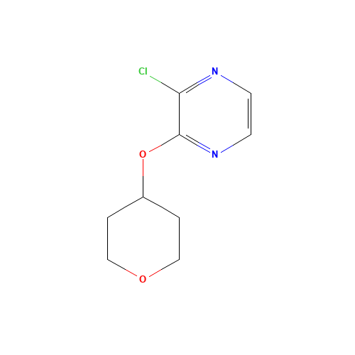 2-chloro-3-(oxan-4-yloxy)pyrazine (CAS: 1247369-17-0) - Chemical Structure and Molecular Formula 
