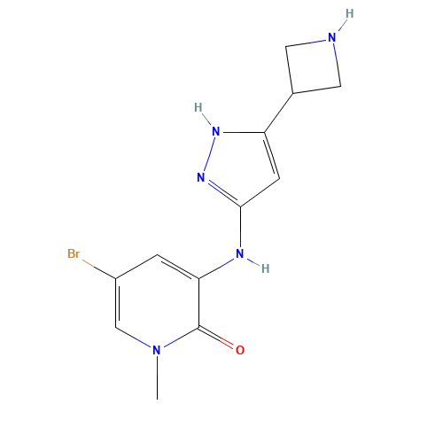 3-[[5-(azetidin-3-yl)-1H-pyrazol-3-yl]amino]-5-bromo-1-methylpyridin-2-one (CAS: 1346674-26-7) - Related Chemical Product