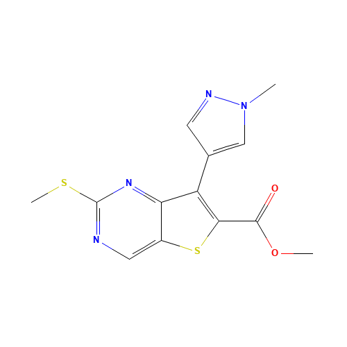 methyl 7-(1-methylpyrazol-4-yl)-2-methylsulfanylthieno[3,2-d]pyrimidine-6-carboxylate (CAS: 1462949-93-4) - Related Chemical Product