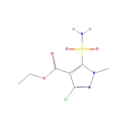 ethyl 3-chloro-1-methyl-5-sulfamoylpyrazole-4-carboxylate (CAS: 100784-26-7) - Chemical Structure and Molecular Formula 
