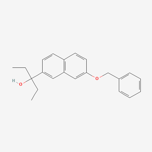 3-(7-phenylmethoxynaphthalen-2-yl)pentan-3-ol (CAS: 895521-16-1) - Chemical Structure and Molecular Formula 