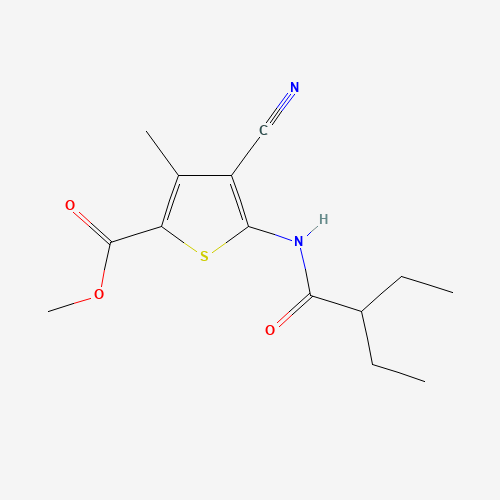 methyl 4-cyano-5-(2-ethylbutanoylamino)-3-methylthiophene-2-carboxylate (CAS: 544465-47-6) - Chemical Structure and Molecular Formula 