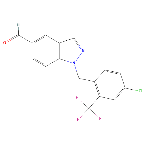 1-[[4-chloro-2-(trifluoromethyl)phenyl]methyl]indazole-5-carbaldehyde (CAS: 1312704-84-9) - Related Chemical Product