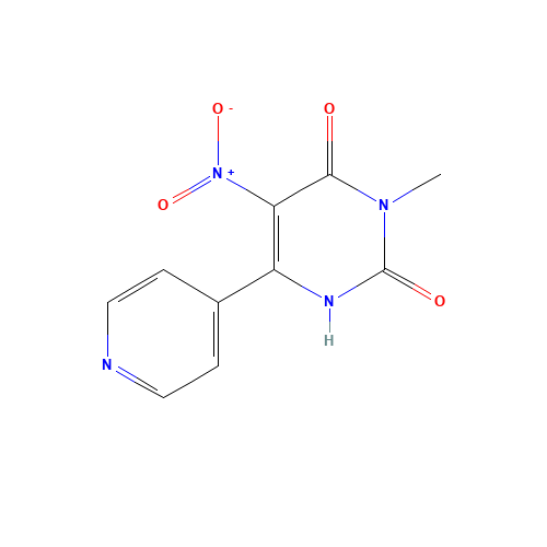 3-methyl-5-nitro-6-pyridin-4-yl-1H-pyrimidine-2,4-dione (CAS: 831231-65-3) - Chemical Structure and Molecular Formula 