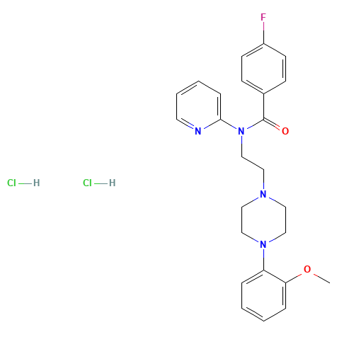 4-fluoro-N-[2-[4-(2-methoxyphenyl)piperazin-1-yl]ethyl]-N-pyridin-2-ylbenzamide;dihydrochloride (CAS: 223699-41-0) - Related Chemical Product