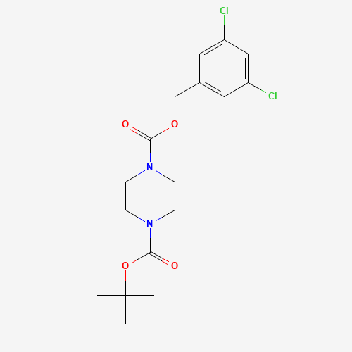4-O-tert-butyl 1-O-[(3,5-dichlorophenyl)methyl] piperazine-1,4-dicarboxylate (CAS: 1144037-36-4) - Chemical Structure and Molecular Formula 