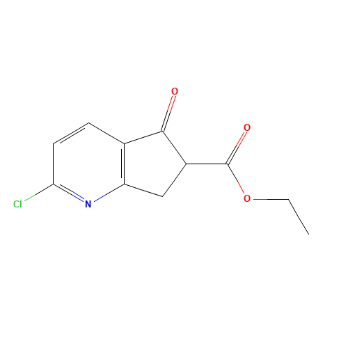 ethyl 2-chloro-5-oxo-6,7-dihydrocyclopenta[b]pyridine-6-carboxylate (CAS: 41598-57-6) - Chemical Structure and Molecular Formula 