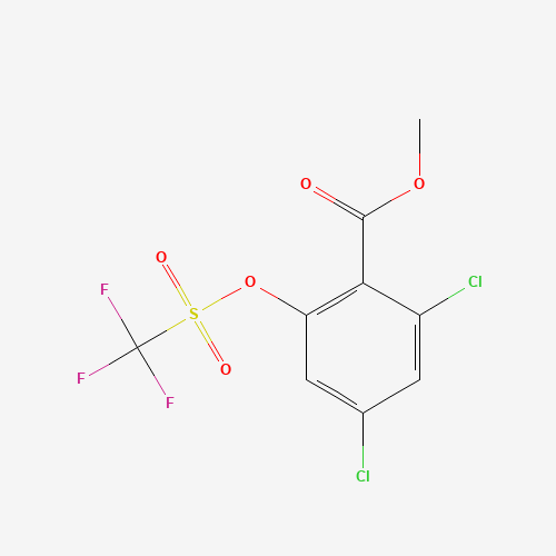 methyl 2,4-dichloro-6-(trifluoromethylsulfonyloxy)benzoate (CAS: 669066-96-0) - Chemical Structure and Molecular Formula 