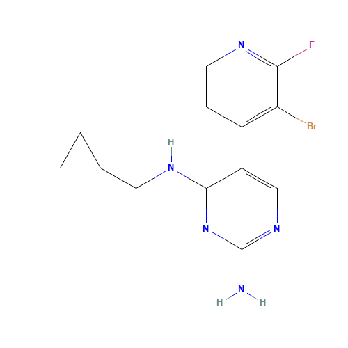 5-(3-bromo-2-fluoropyridin-4-yl)-4-N-(cyclopropylmethyl)pyrimidine-2,4-diamine (CAS: 1169699-07-3) - Related Chemical Product