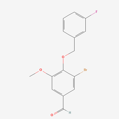 3-bromo-4-[(3-fluorophenyl)methoxy]-5-methoxybenzaldehyde (CAS: 346459-51-6) - Related Chemical Product