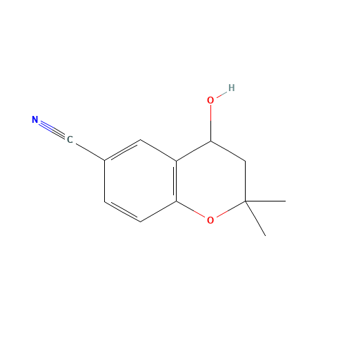 4-hydroxy-2,2-dimethyl-3,4-dihydrochromene-6-carbonitrile (CAS: 121021-89-4) - Chemical Structure and Molecular Formula 