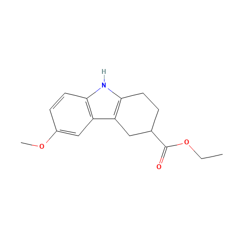 ethyl 6-methoxy-2,3,4,9-tetrahydro-1H-carbazole-3-carboxylate (CAS: 628294-72-4) - Chemical Structure and Molecular Formula 