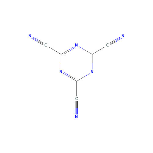 1,3,5-triazine-2,4,6-tricarbonitrile (CAS: 7615-57-8) - Chemical Structure and Molecular Formula 