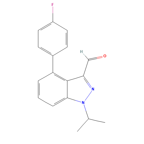 4-(4-fluorophenyl)-1-propan-2-ylindazole-3-carbaldehyde (CAS: 1350760-44-9) - Related Chemical Product